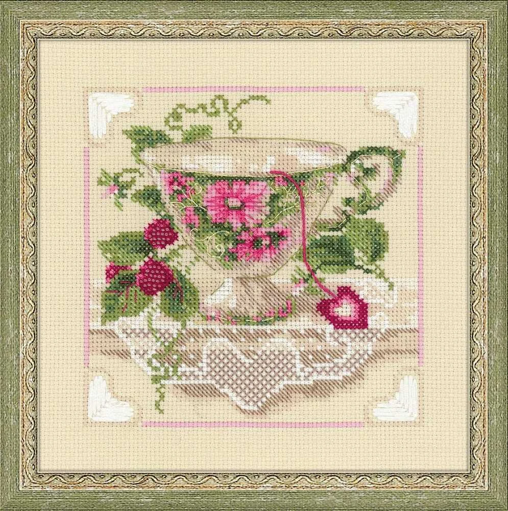 RIOLIS – Create It Yourself – Siuvinėjimo rinkinys „Aviečių arbata“ 1476 (20x20 cm)