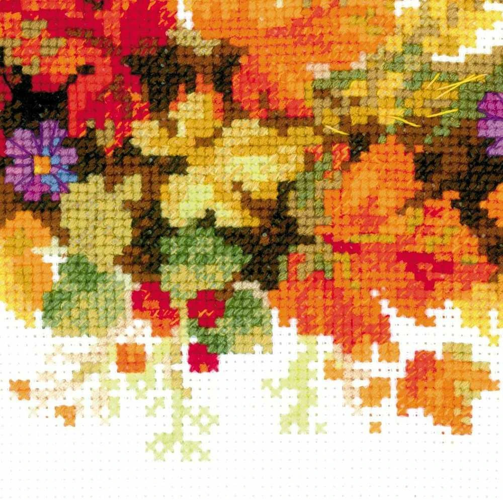 RIOLIS - Create It Yourself - Siuvinėjimo rinkinys „Vainikas su kviečiais“ 1537 (30x30 cm)
