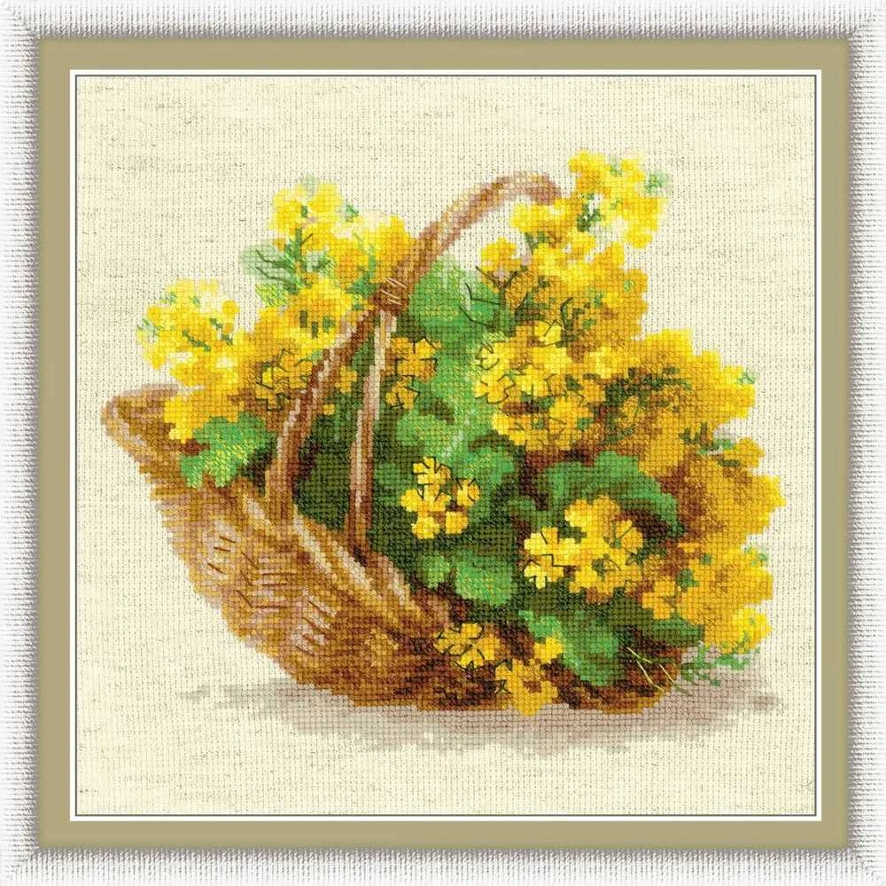 RIOLIS – Create It Yourself – Siuvinėjimo rinkinys „Geltoni rapsai“ 1502 (25x25 cm)