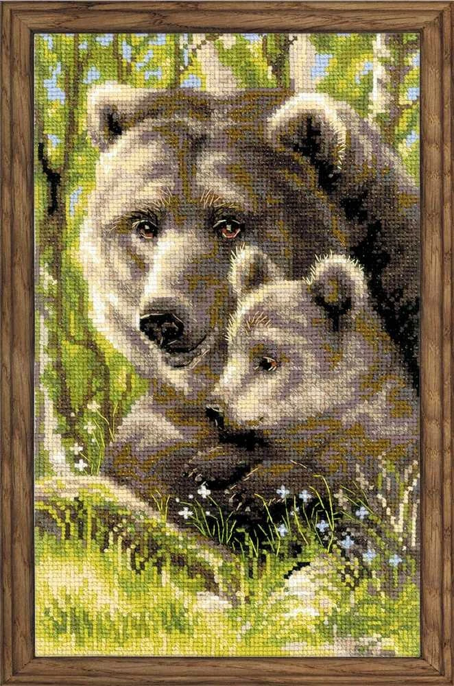 RIOLIS - Create It Yourself - Siuvinėjimo rinkinys „Mama su meškučiu“ 1438 (22x38 cm)