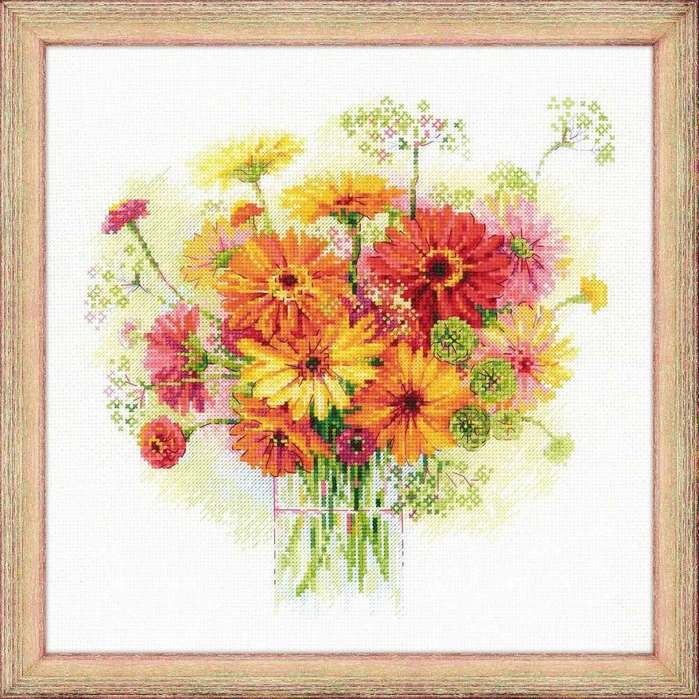 RIOLIS – Create It Yourself – Siuvinėjimo rinkinys „Spalvotos garberos“ 1485 (30x30 cm)