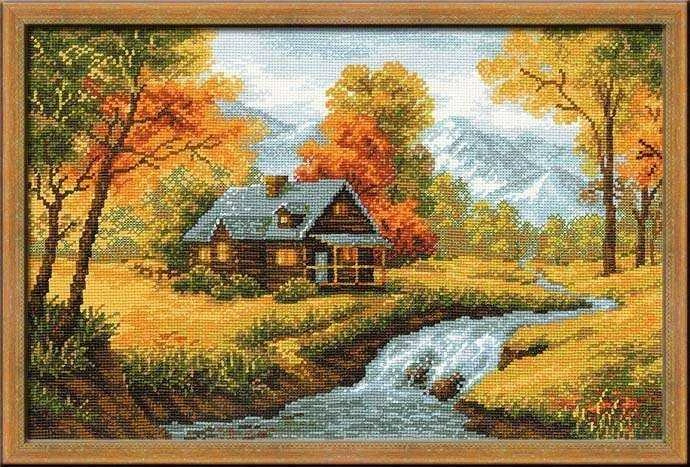 RIOLIS - Create It Yourself - Siuvinėjimo rinkinys „Rudeniškas vaizdas“ 1079 (38x26 cm)