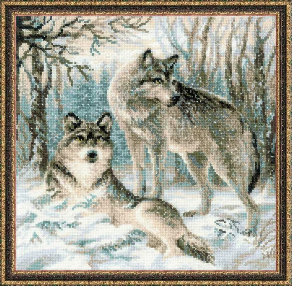 RIOLIS - Create It Yourself - Siuvinėjimo rinkinys „Vilkų porelė“ 1393 (40x40 cm)