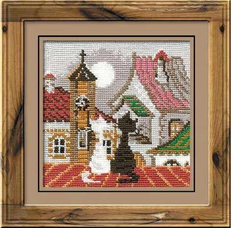 Riolis Miestas ir katės 13x13 cm