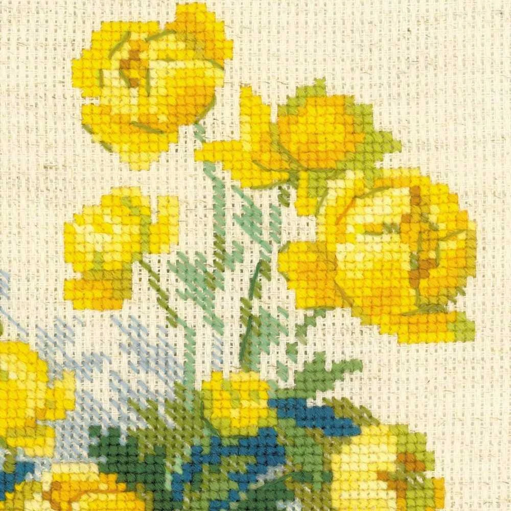 RIOLIS - Create It Yourself - Siuvinėjimo rinkinys „Geltonos gelės“ 1515 (20x20 cm)