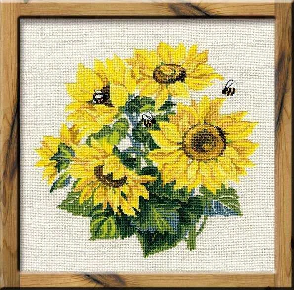 RIOLIS - Create It Yourself - Siuvinėjimo rinkinys „Saulėgrąžos“ 776 (40x40 cm)