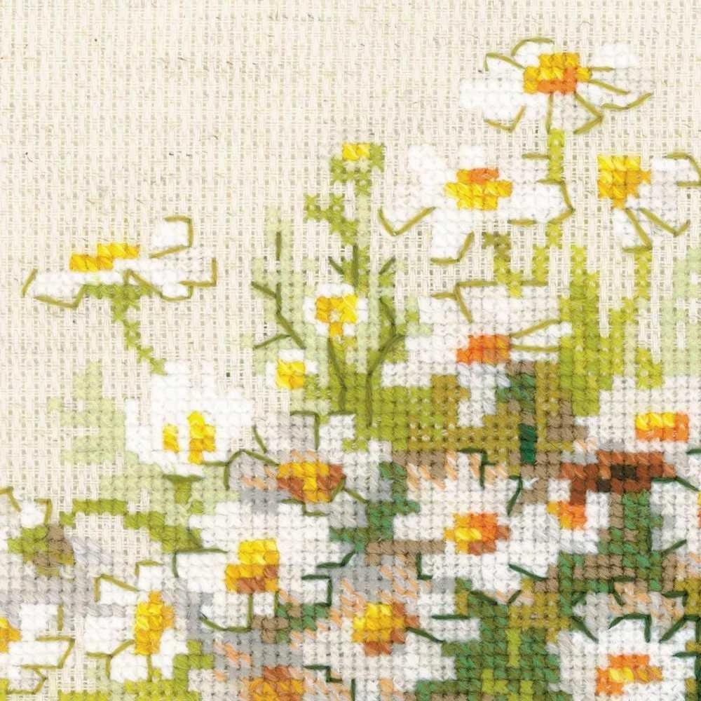 RIOLIS – Create It Yourself – Siuvinėjimo rinkinys „Ramunėlės“ 1478 (25x25 cm)