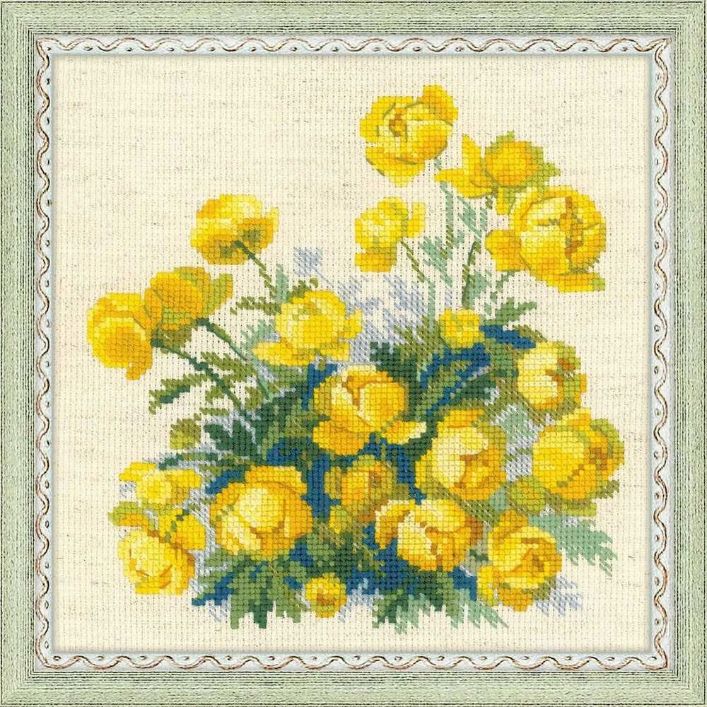 RIOLIS - Create It Yourself - Siuvinėjimo rinkinys „Geltonos gelės“ 1515 (20x20 cm)