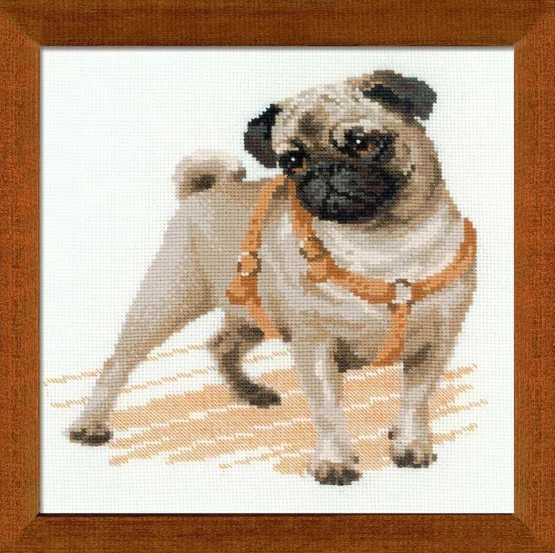 RIOLIS – Create It Yourself – Siuvinėjimo rinkinys „Mopsas“ 1176 (25x25 cm)