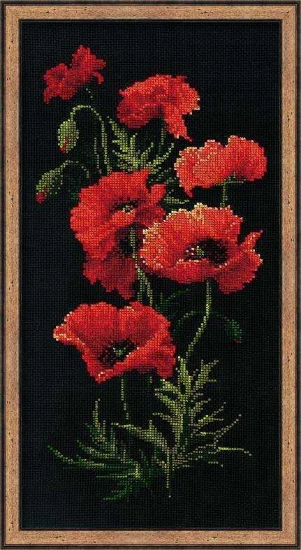 RIOLIS - Create It Yourself - Siuvinėjimo rinkinys „Aguonos“ 1057 (25x50 cm)