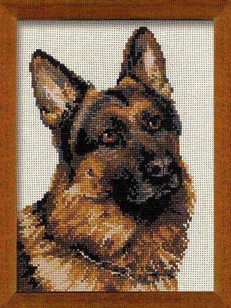 RIOLIS - Create It Yourself - Siuvinėjimo rinkinys „Vokiečių aviganis“ 1068 (24x30 cm)