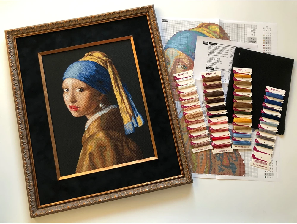 Girl with a Pearl Earring after J. Vermeer's Painting. Siuvinėjimo rinkinys iš RIOLIS Nr.: 100/063