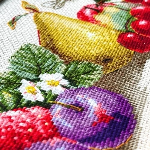 Riolis Siuvinėjimo kryželiu rinkinys „Vasaros skonis“ – vaisių natiurmortas 40 x 15 cm