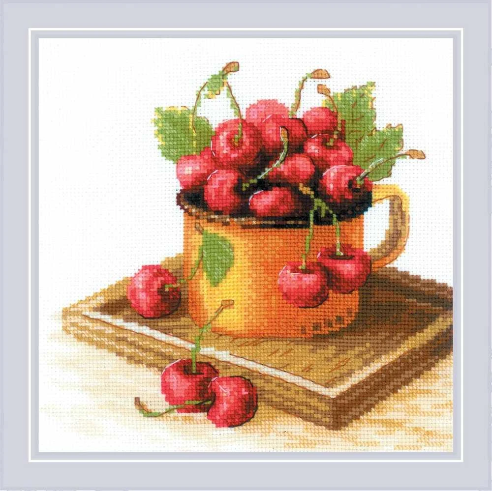 Riolis Siuvinėjimo kryželiu rinkinys "Prinokusi vyšnia" 20x20 SR2169