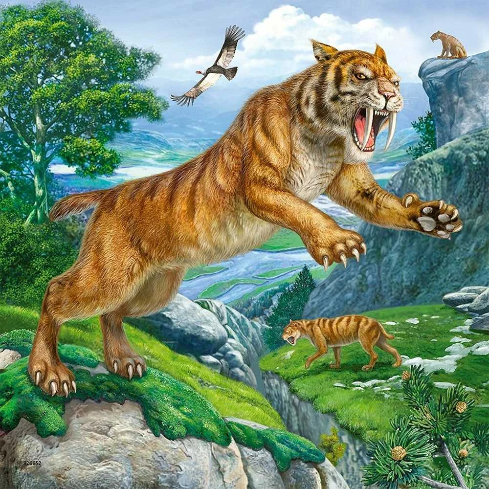 Ravensburger Dėlionė 3x49 vnt. - Priešistoriniai laikai