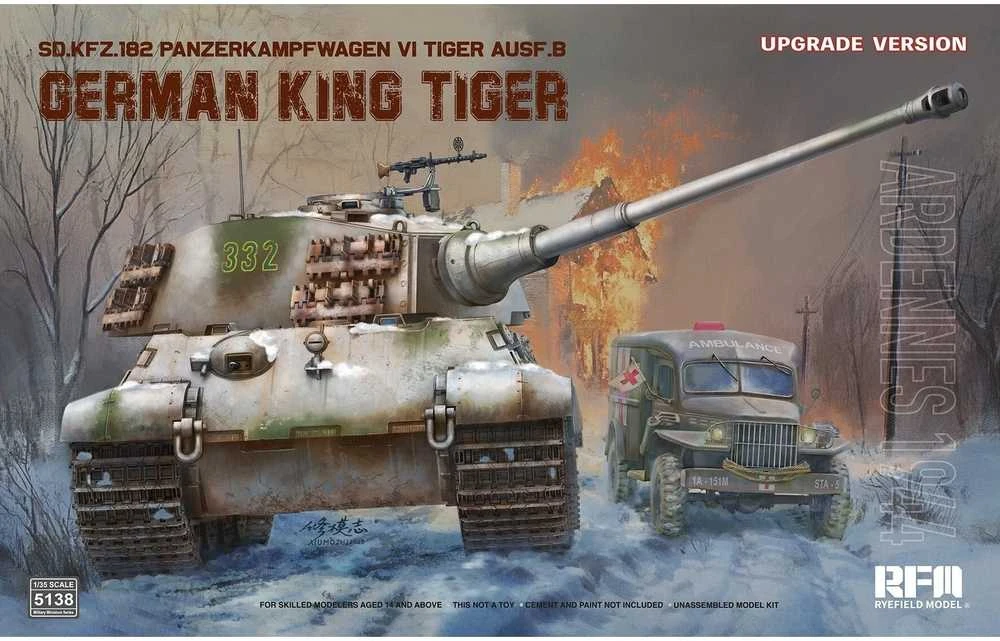 Rye Field Model 1/35 King Tiger Sd.Kfz.182 Ardenai 1944, patobulinta (RFM-5138)