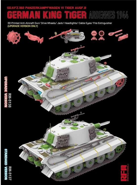 Rye Field Model 1/35 King Tiger Sd.Kfz.182 Ardenai 1944, patobulinta (RFM-5138)