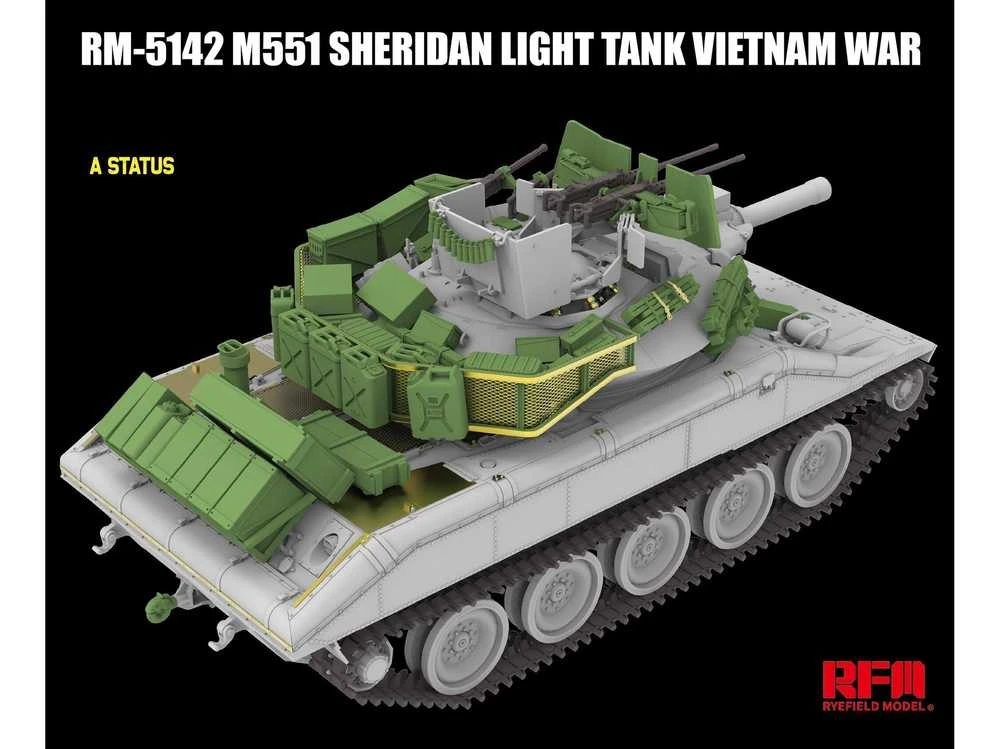 Rye Field Model M551 Sheridan tanko modelis Vietnamas 1/35 RFM-5142