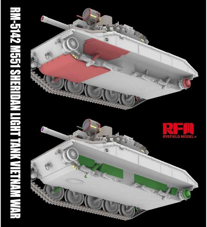 Rye Field Model M551 Sheridan tanko modelis Vietnamas 1/35 RFM-5142