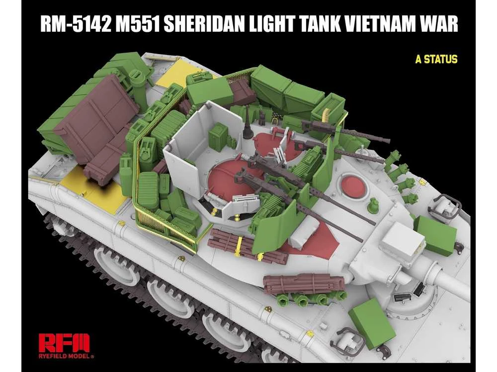 Rye Field Model M551 Sheridan tanko modelis Vietnamas 1/35 RFM-5142