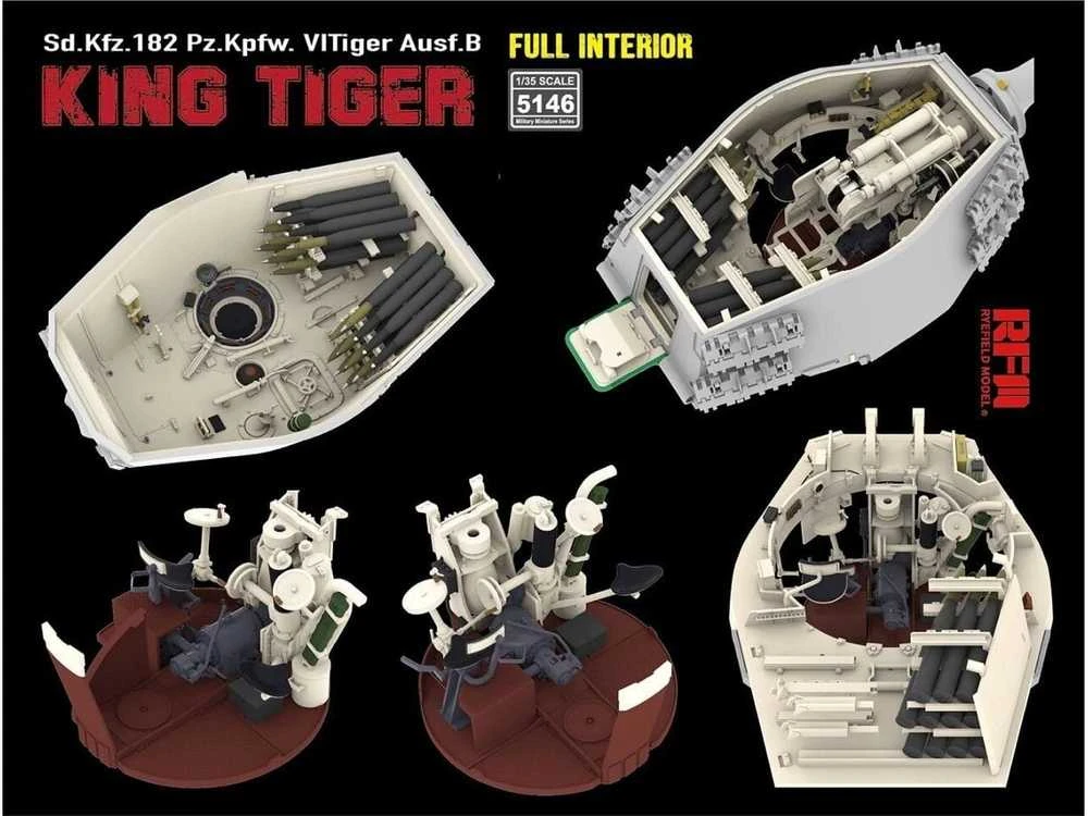 Rye Field Tiger II King Tiger 1/35 su pilnu interjeru, RFM-5146
