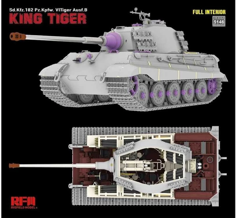 Rye Field Tiger II King Tiger 1/35 su pilnu interjeru, RFM-5146