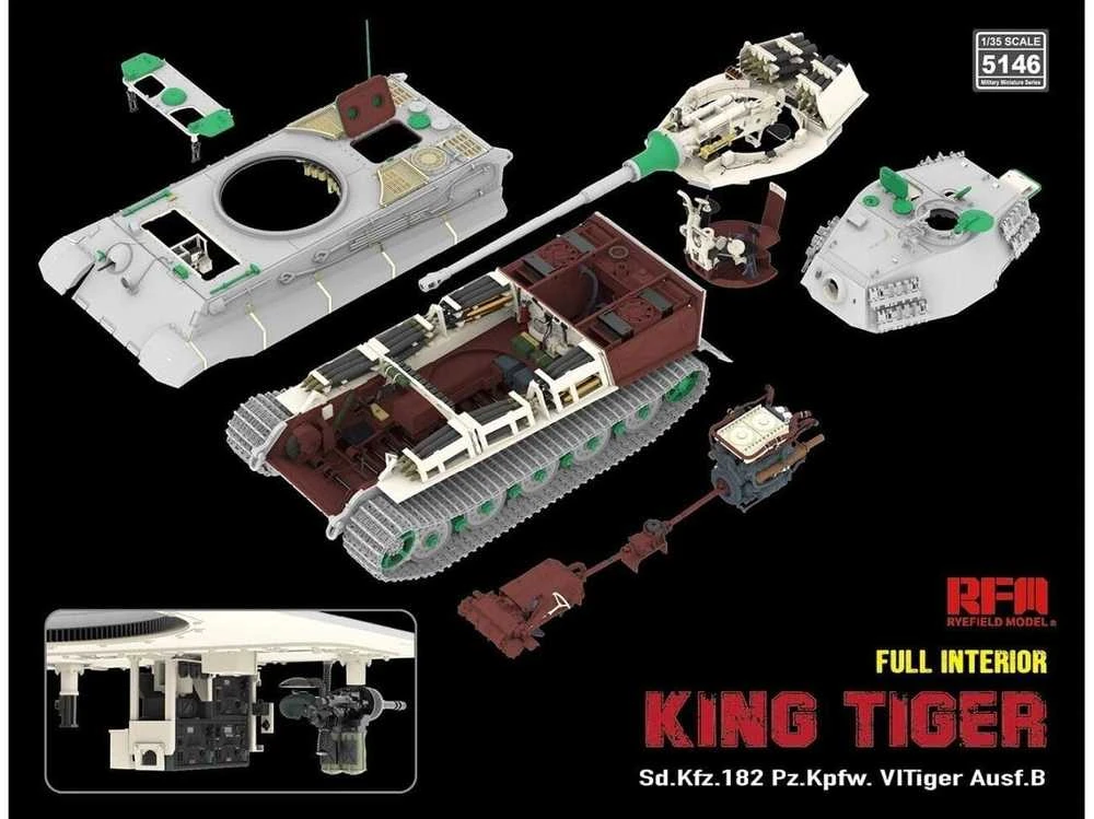 Rye Field Tiger II King Tiger 1/35 su pilnu interjeru, RFM-5146