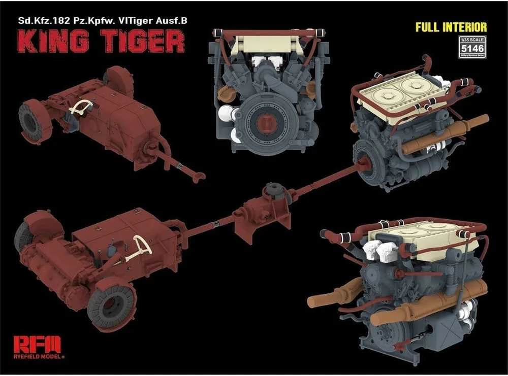 Rye Field Tiger II King Tiger 1/35 su pilnu interjeru, RFM-5146