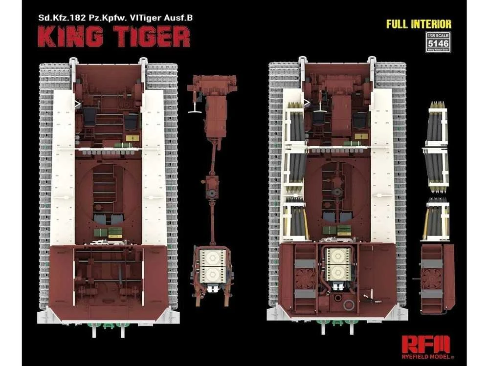 Rye Field Tiger II King Tiger 1/35 su pilnu interjeru, RFM-5146
