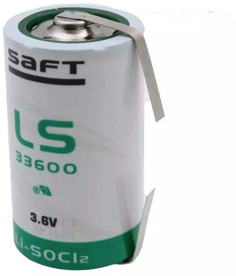 Saft LS33600 3,6V 17000mAh ličio baterija su U litavimo kojelėmis