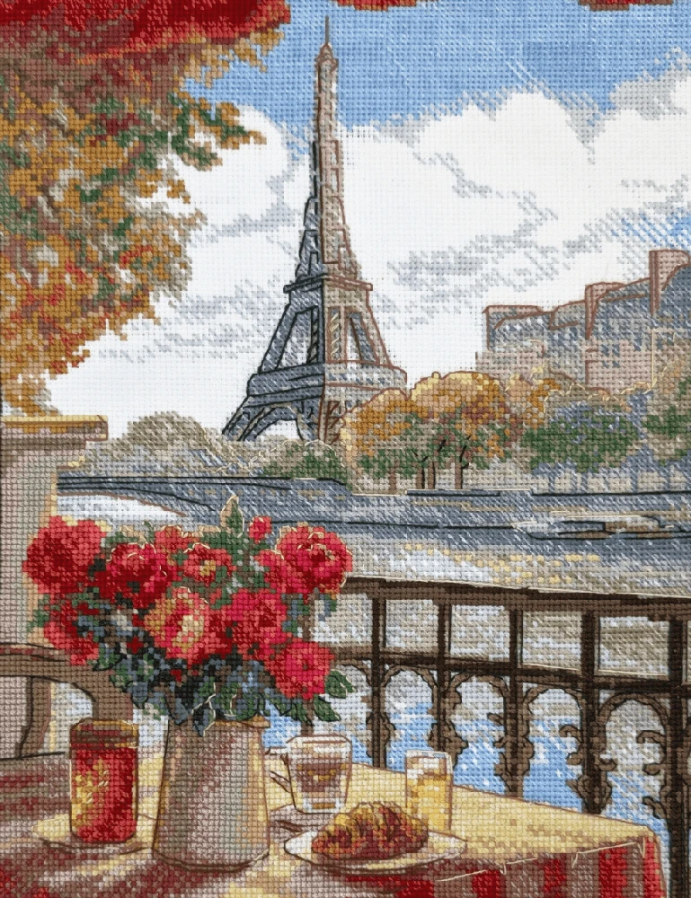 Riolis Kryželio siuvinėjimo rinkinys - Aine kolekcija "Sunny Paris" 30x40 cm SRA1013