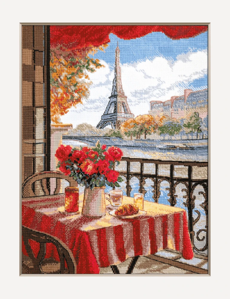Riolis Kryželio siuvinėjimo rinkinys - Aine kolekcija "Sunny Paris" 30x40 cm SRA1013