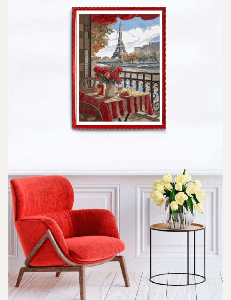 Riolis Kryželio siuvinėjimo rinkinys - Aine kolekcija "Sunny Paris" 30x40 cm SRA1013