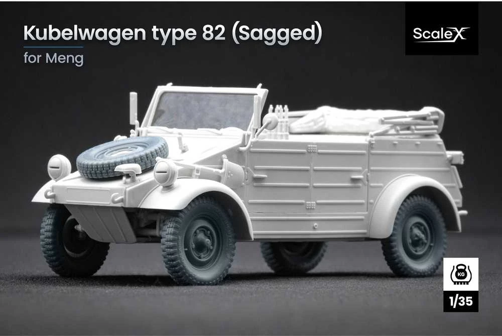 Kubelwagen nusėdusių ratų rinkinys Meng/Tamiya, 1/35, 3D spausdinta