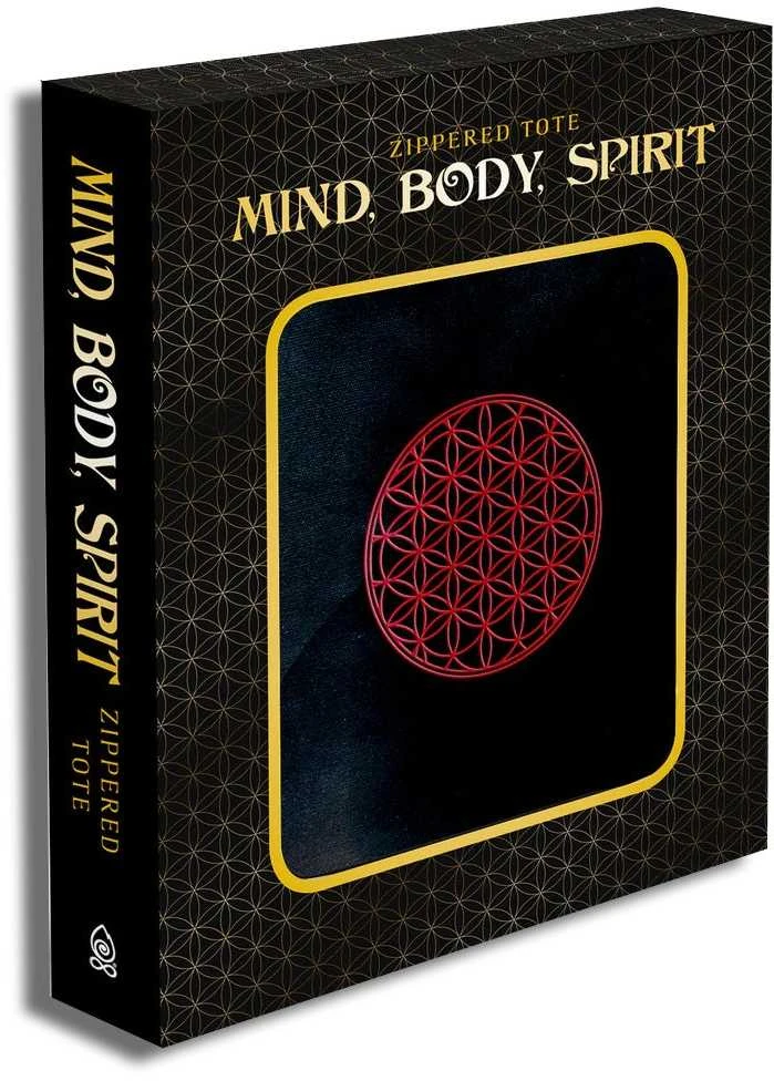 Schiffer Publishing Dvasinis Priedas - Mind, Body, Spirit Užtrauktuko Krepšys 7¼ × 8½ colių Juodas Aksomas
