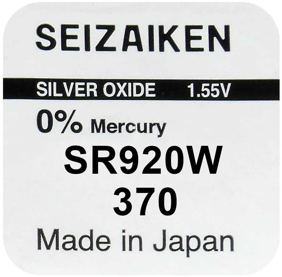 Seizaiken 370 SR920W sidabro oksido laikrodžių baterijos 10 vnt.