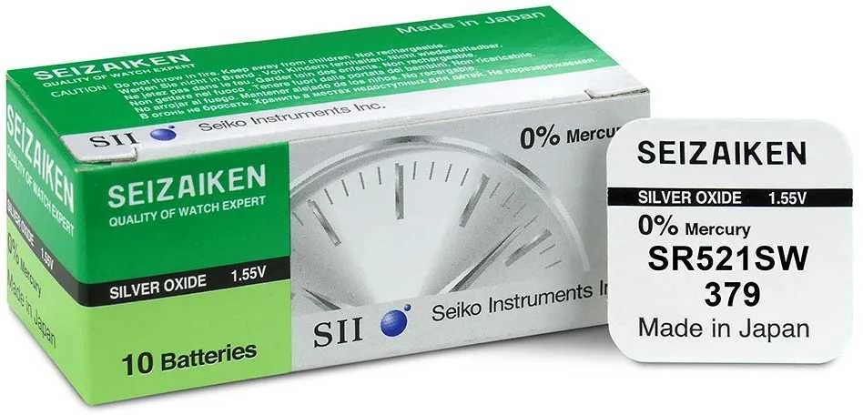 Seizaiken 379 SR521SW sidabro oksido laikrodžių baterijos 10 vnt