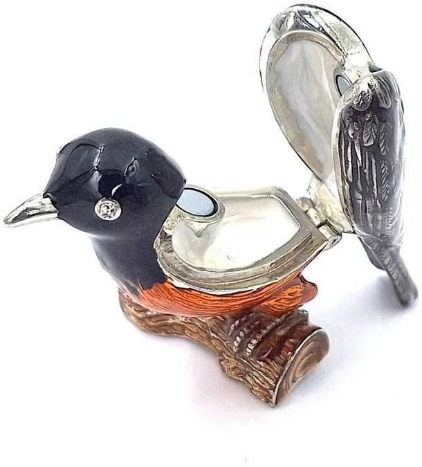 SIAM FASHION JEWELRY CO., LTD. Paukščio formos metalinė dėžutė su kristalais – papuošalams, dovana