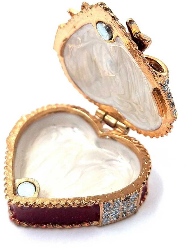 SIAM FASHION JEWELRY CO., LTD. Metalinė širdelės papuošalų dėžutė su kristalais – romantiška dovana