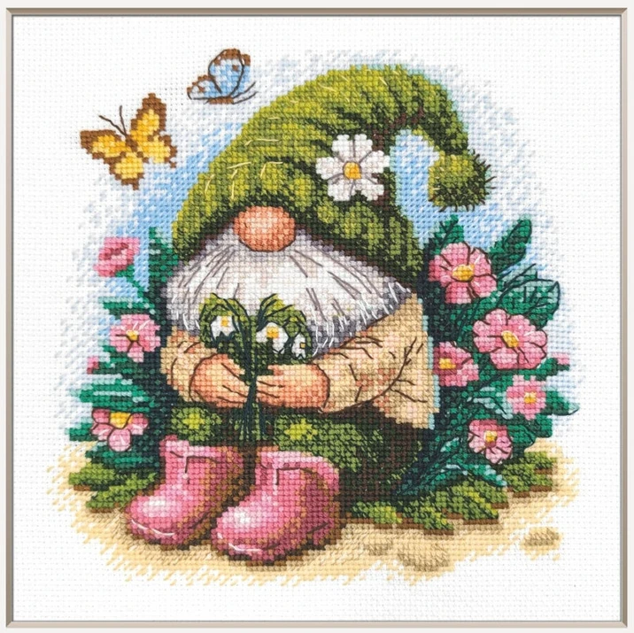Siuvinėjimo kryželiu rinkinys Aine „Žydintis nykštukas“, 20x20 cm
