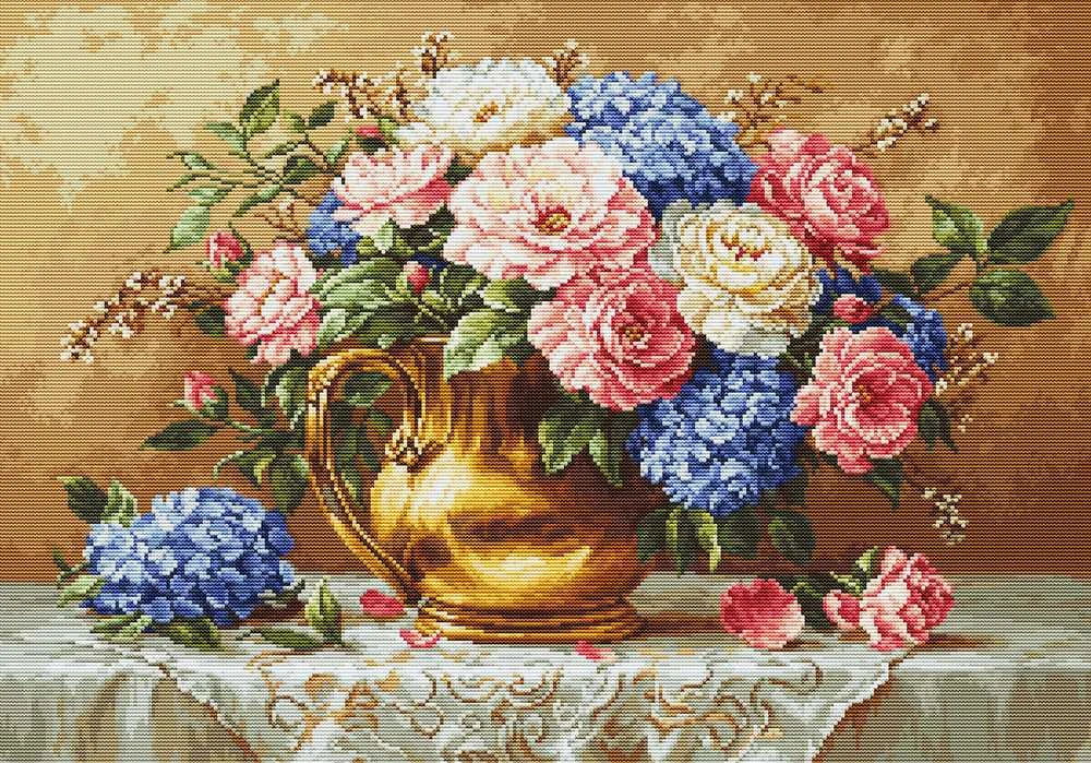 luca S Rinkinys Petit Point "Auksinis žydėjimas" 30x21 cm SG723