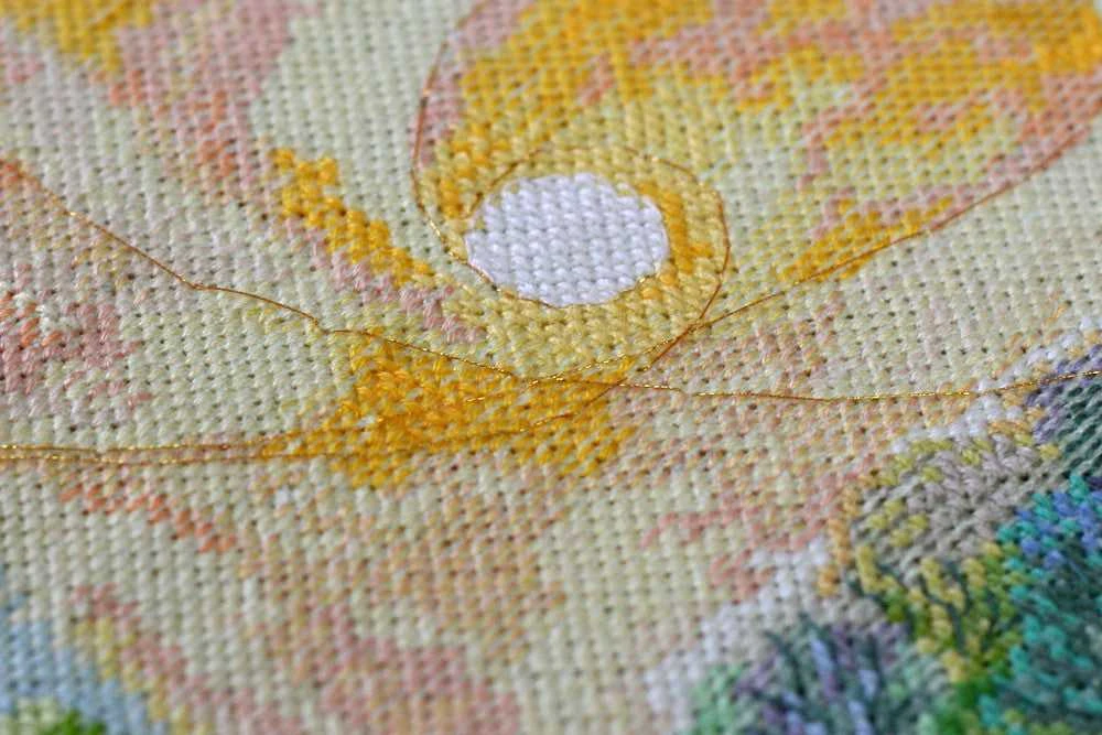 Abris Art Siuvinėjimo kryželiu rinkinys Aušra virš upės, 28x38 cm, 14 ct, 56 spalvų