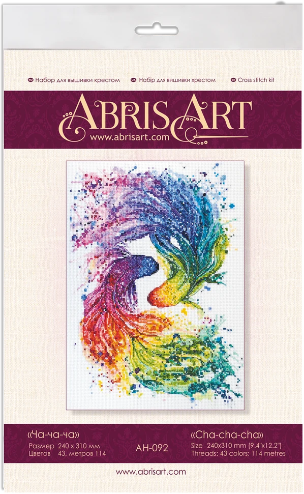 Abris Art Siuvinėjimo kryželiu rinkinys „Cha-cha-cha“, 14 ct, 24×31 cm, 43 spalvos