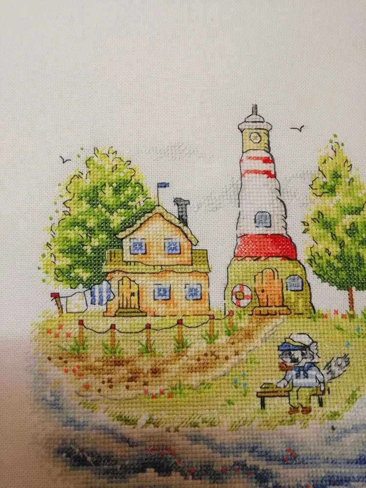 Siuvinėjimo kryželiu rinkinys „Švyturio prižiūrėtojas“, 19x19 cm, NeoCraft