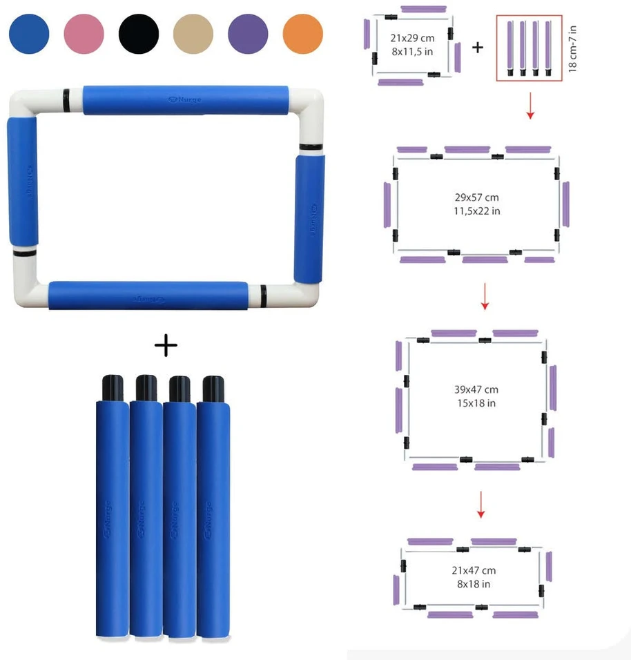 Siuvinėjimo rėmo prailginimas Nurge Clips 18 cm, mėlynas