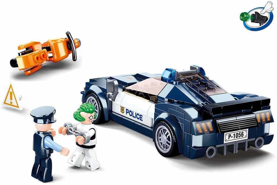 Sluban policijos automobilio konstruktorius – 284 detalės, 6+, 15,9 cm