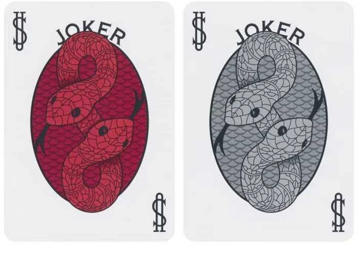 Bicycle Snake žaidimo kortos – kolekcinė raudona/auksinė kaladė pokeriui