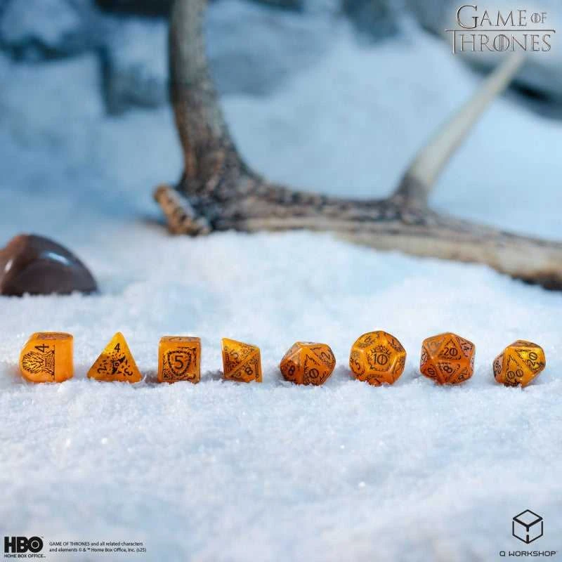 Sostų karai Baratheon kauliukų rinkinys – Q-Workshop, 8 vnt., RPG