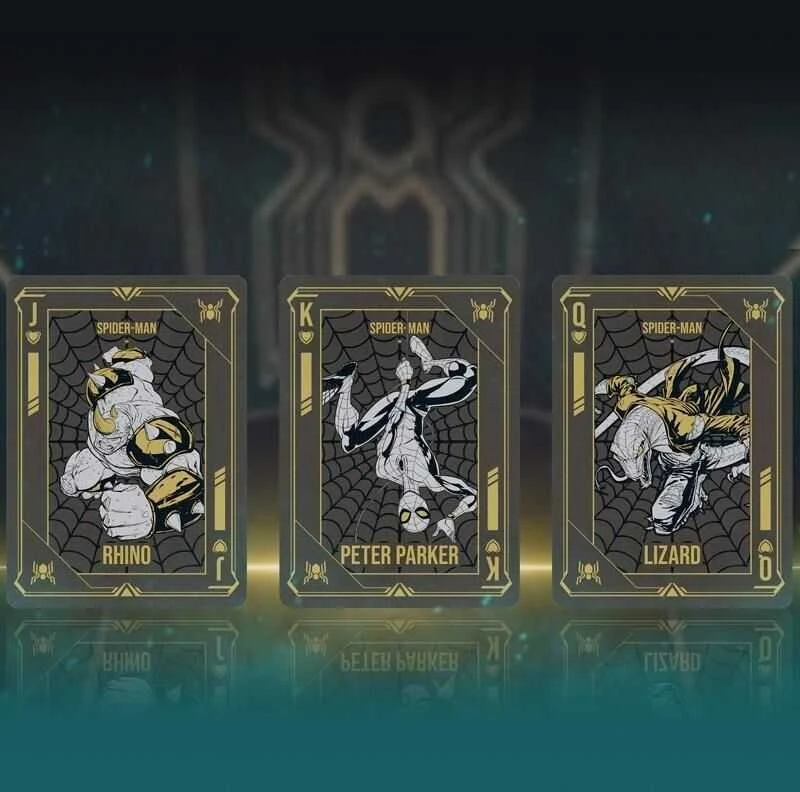 Spider-Man Juodas & Gold žaidimo kortos Difatta