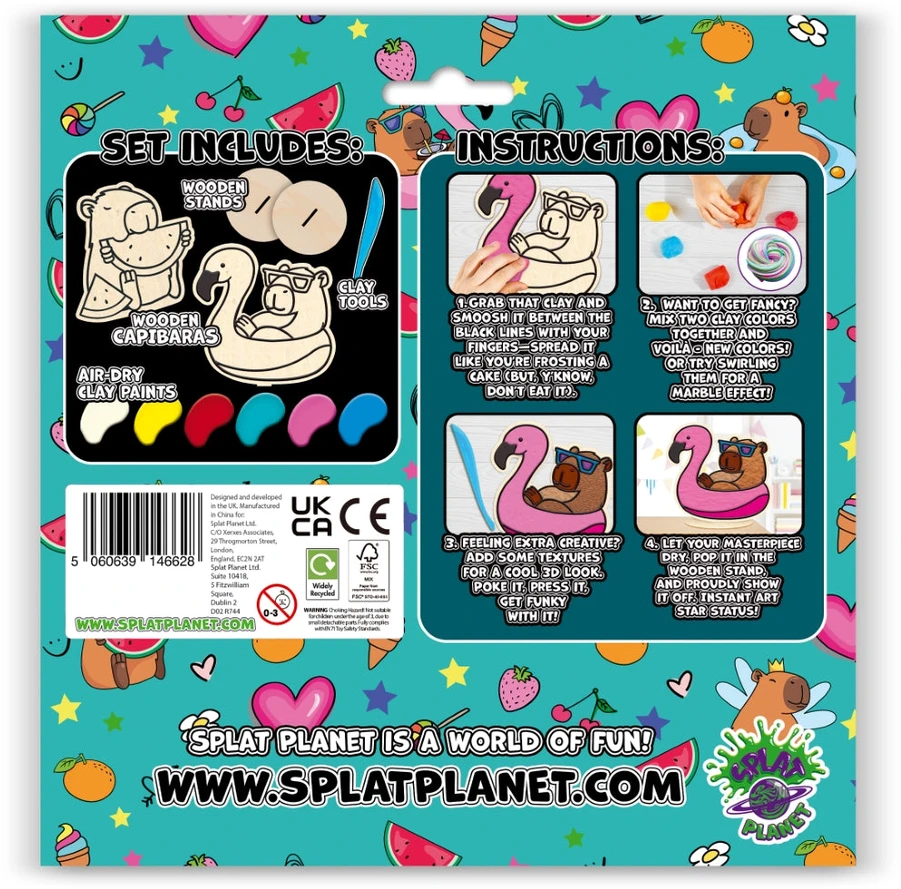 Splat Planet kūrybinis modelino rinkinys su medinėmis Kapibaromis